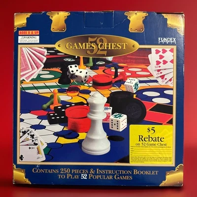 1995 Fundex Games "52 Games Chest" 52 Popular Games 250 Pieces Checked & Good. - Image 1 of 4