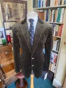 Gieves & Hawkes of Savile Row Green Velvet Single Breasted Jacket - Picture 1 of 14