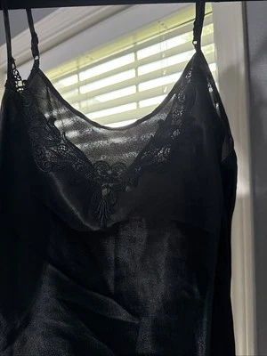 De Colección Años 90 Y2K Cami Top Babydoll Encaje Negro Capricho Grunge Coqueta Lencería M Foto 1 de 4