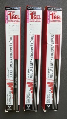 3 Pack Wet N Wild Perfect Pout Gel Lip Liner New  656B  Red The Scene - Image 1 of 2