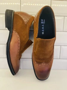 Toto braun Leder/Wildleder erhöht Lift elegante Oxford-Schuhe Herren 8 - Bild 1 von 5