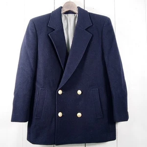 Men's J. Press J.PRESS Melton Wool Double Tailored Jacket Double Gold Button Bla - Picture 1 of 8