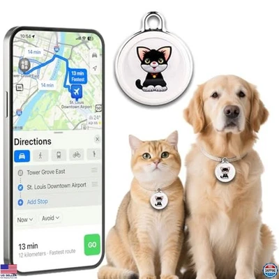 Rastreador GPS Inteligente para Perros y Gatos - Mini, Impermeable, Batería 365 Días, Sin Tarifa Foto 1 de 4