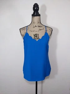 NWT J CREW Size 2 Scalloped Cami Top iBlue $54 style G3367 - Picture 1 of 11