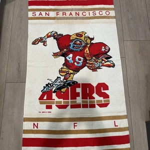 Vintage 80s San Francisco 49ers Beach Towel 1988 NFL New With Tag Rug Flag Rare - Picture 1 of 9