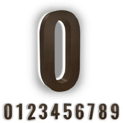 Números de dirección iluminados LED 6000K retroiluminados de acero de 5", número de aspecto moderno Foto 1 de 4