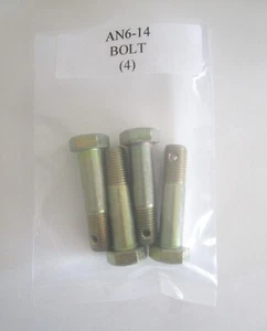 AN6-14 Sechskantschraube 3/8-24 x 1-37/64 Stahl vergoldet mit gebohrter Welle - 4 Stück - Bild 1 von 4