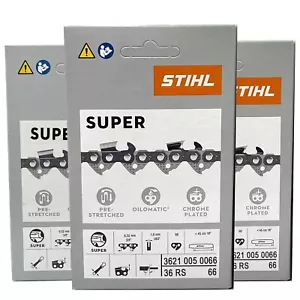 36RS 66 DL 3 pcs x STIHL 3/8″ 1.6 mm Chain for 18"/45 cm bar OEM 3621 005 0066 - Picture 1 of 7