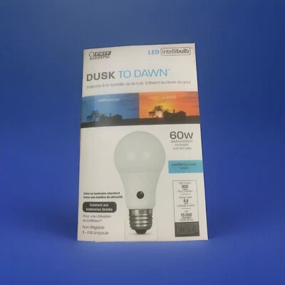 DUSK-DAWN E26 BULB BASE, A19 SHAPE BULB TYPE A DAYLIGHT (60 W/8.8) 017801171723 - Image 1 of 3