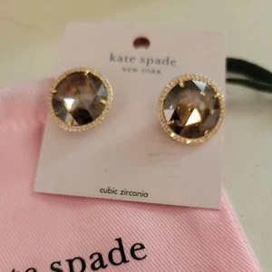 KATE SPADE She Has Spark Stud Earrings Goldquartz NWT $58  - Picture 1 of 4