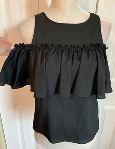 NEU GIANNI BINI Damen Cold Shoulder Bluse Top Shirt Schwarz Gr. XS - Bild 1 von 4