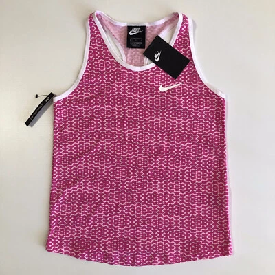 Camiseta sin mangas Nike para niñas jóvenes Camiseta Nike sin mangas Nueva con etiquetas Rosa Blanco Talla L (S) Foto 1 de 4