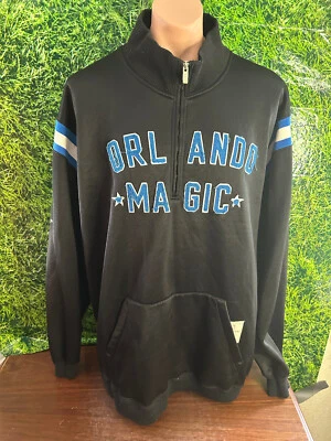 NBA Orlando Magic Basketball 1/4 Zip Pullover Jacket Reebok HWC Black Size XLT - Image 1 of 4