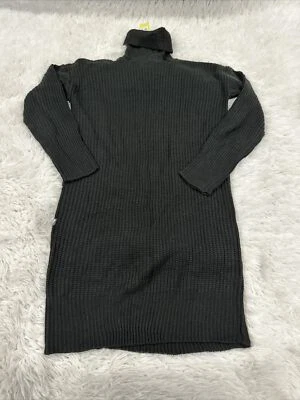 ¡NUEVO CON ETIQUETAS! Vestido suéter para mujer Boohoo pequeño cuello tortuga - negro Foto 1 de 4