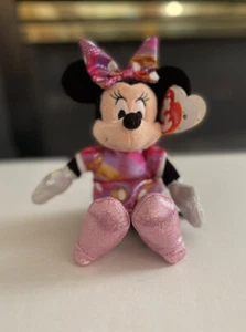 Ty Disney Minnie Mouse Stofftier Plüsch klein reflektierend Kleid/Glitzer Schuhe - Bild 1 von 2