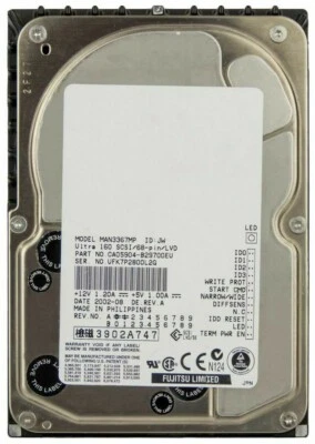 FESTPLATTE FUJITSU MAN3367MP 36GB 10000U/min 8MB SCSI ULTRA 160 68-PIN 3.5" Zoll - Bild 1 von 3