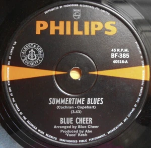 Blue Cheer ORIG OZ 45 Summertime blues VG+ ’68 Philips BF-385 Psyche Acid Rock - Picture 1 of 1