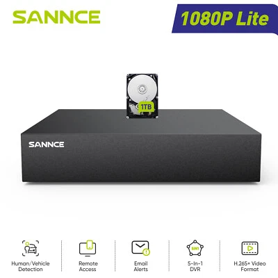 SANNCE 8CH 1080P Lite TVI DVR 1TB Video Recorder for Surveillance Camera System - Image 1 of 4