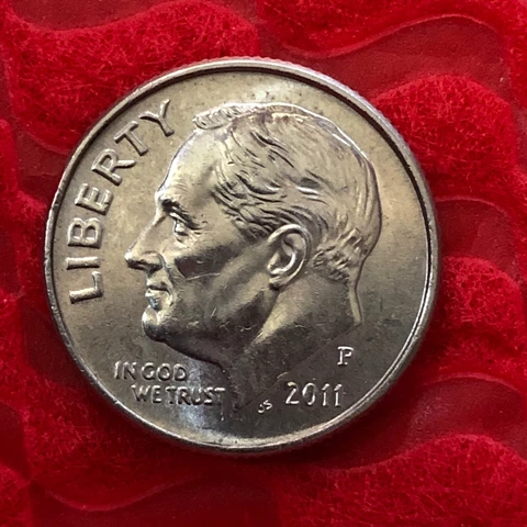 2011 (P)  US Roosevelt Dime "FREE SHIPPING" Cover