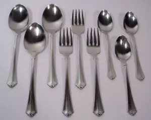 9 Pc Oneida Juilliard Stainless Flatware 3 Each Salad Fork, Teaspoon, Soup Spoon - Picture 1 of 8