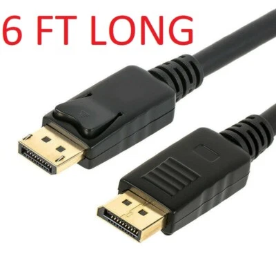6FT High Speed DP to DP Cable Gold Plated DisplayPort to DisplayPort  4K Ready - Image 1 of 4