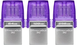 Kingston DataTraveler microDuo OTG 3C (DTDUO3CG3) USB Drive 64GB 128GB 256GB AU - Picture 1 of 10