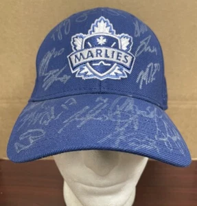 Gorra de hockey Toronto Marlies Reebok AHL autografiada ajustable con correa trasera - Imagen 1 de 10