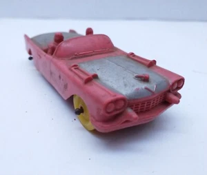 VTG 1950's Red & Silver Auburn Rubber CO  Cadillac Convertible Car Toy USA - Picture 1 of 7