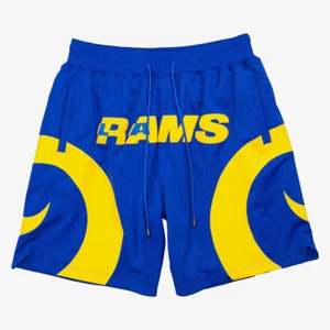 Size Large - Just Don Mitchell & Ness NFL Los Angeles Rams Shorts 100% AUTHENTIC - Picture 1 of 8