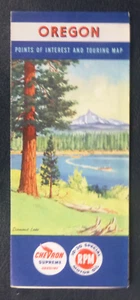 1954 Oregon road map Chevron oil gas Diamond Lake cover - Picture 1 of 4