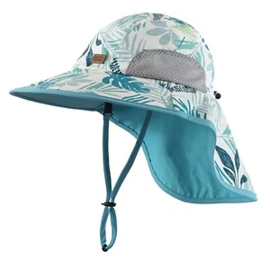 Kids Sun Protection Hat Wide Brim Neck Cover Summer Beach Hat Girls Outdoor P... - Picture 1 of 7