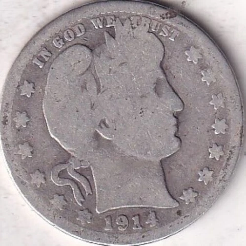1914-D SILVER Barber Quarter #269 - AG - BEAUTIFUL COLOR - BEAUTIFUL COIN Cover