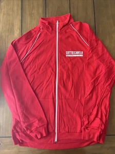 AmericanApparel Unisex Long Sleeve Fleece full-zip mock neck red jacket Cotto XL - Picture 1 of 8