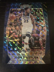 2017-18 PANINI MOSAIC PRIZM JIMMY BUTLER NO.21 TIMBERWOLVES BLUE REFRACTOR - Picture 1 of 3