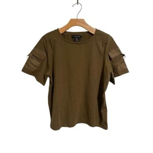Tahari Tactical T-Shirt Womens Medium Army Green Short Sleeve Crew Neck Tee NEW - Picture 1 of 9