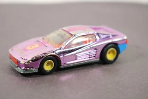 Vintage 1986 Hot Wheels CHROME MAGENTA Ferrari Testarossa Real Riders LQQK - Picture 1 of 6