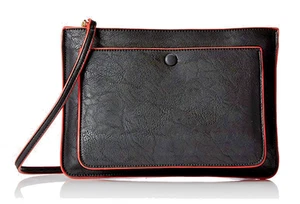 Nuevo Bolso Bandolera para Mujer MG Colección Felicia 8.5" Negro/Rojo Óxido Nuevo con Etiquetas - Imagen 1 de 5