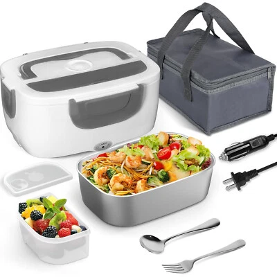 Lancheira elétrica aquecedor de alimentos lancheira aquecida 12/24/110V aquecedor de alimentos portátil - Imagem 1 de 4