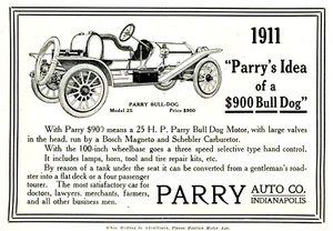 1911 Original Parry Ad. Model 25 Bull Dog + Monitor Truck Ad. Damour's Grocery - Picture 1 of 4