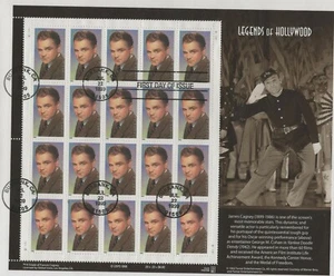 USA 1999 FIRST DAY COVER FULL SHEET LEGENDS OF HOLLYWOOD JAMES CAGNEY - Picture 1 of 1