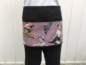 Black Zombies Pin-up Girl server waitress waist Half apron 3 pockets restaurant - Bild 1 von 4