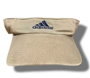 RARE! Vintage Y2K Adidas Adjustable Strap Back Tan Embroidered Sun Visor Hat - Picture 1 of 9