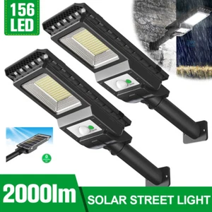 2PACK Commercial Solar Street Light LED Outdoor Dusk To Dawn Wall Security Lamp - Picture 1 of 12