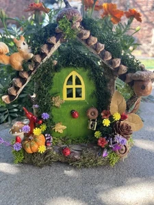 Harvest time fairy door, miniature garden, wooden fairy door, fairy furniture - Picture 1 of 5