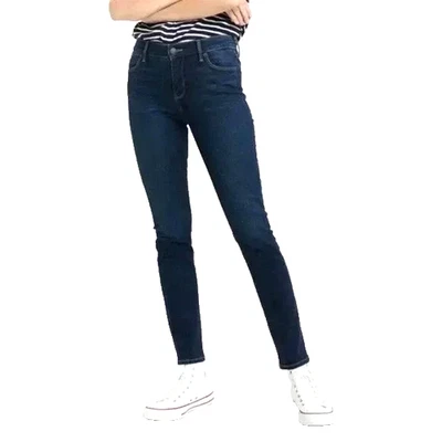 Pantalones de mezclilla Lucky Brand para mujer Hayden ajustados al tobillo Montana lavado oscuro tiro alto 4/27 Foto 1 de 4