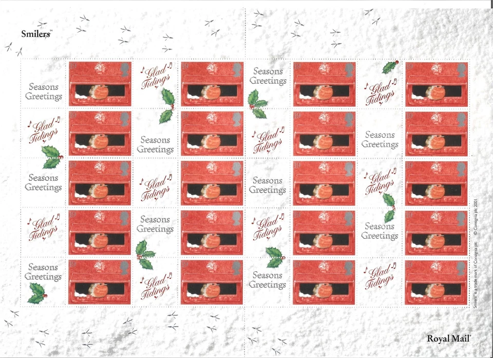 LS2a 2001 Consignia imprint smilers sheet. MNH - Image 1 of 1