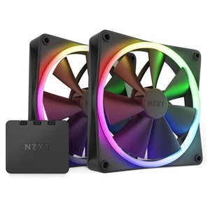 NZXT F140 PWM-Lüfter, 2er Pack inkl. Controller, schwarz - Bild 1 von 7