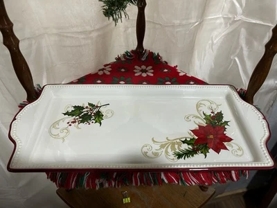 Bandeja temática navideña de cerámica Bella Casa Ganz Foto 1 de 2