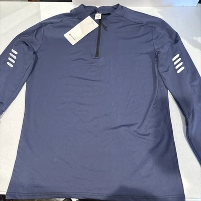 lululemon womens pullover half zip 3XL Solid Blue LS W/ Reflective Stripes - Image 1 of 4