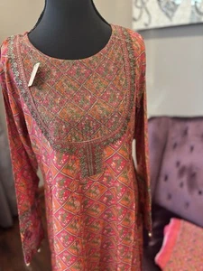 Pakistani Indian shalwar kameez Anarkali pishwas size M 3 piece suit chest 40 - Picture 1 of 4